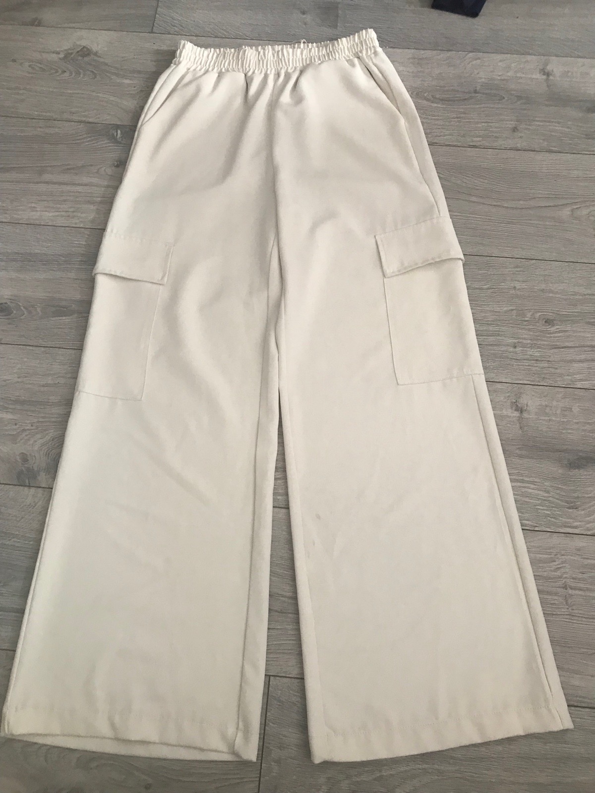 Womens white satin style monday wide leg trousers