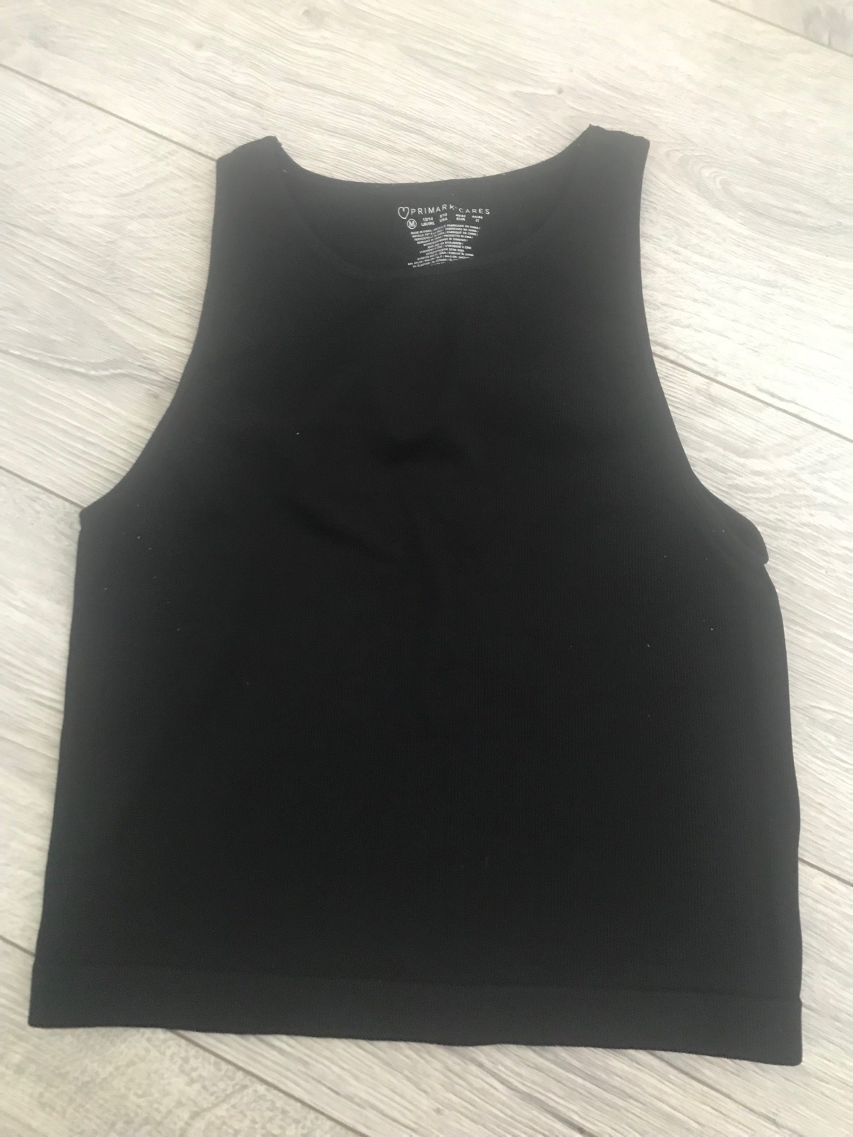 Womens black ribbed primark vest top