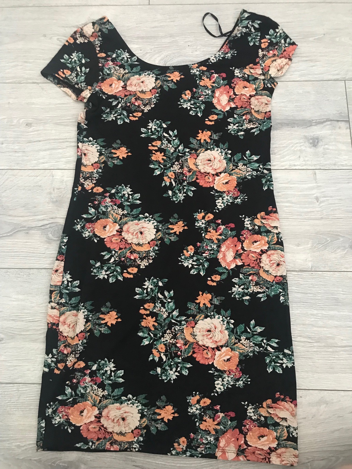 Womens black floral Y2K new look off the shoulder dress