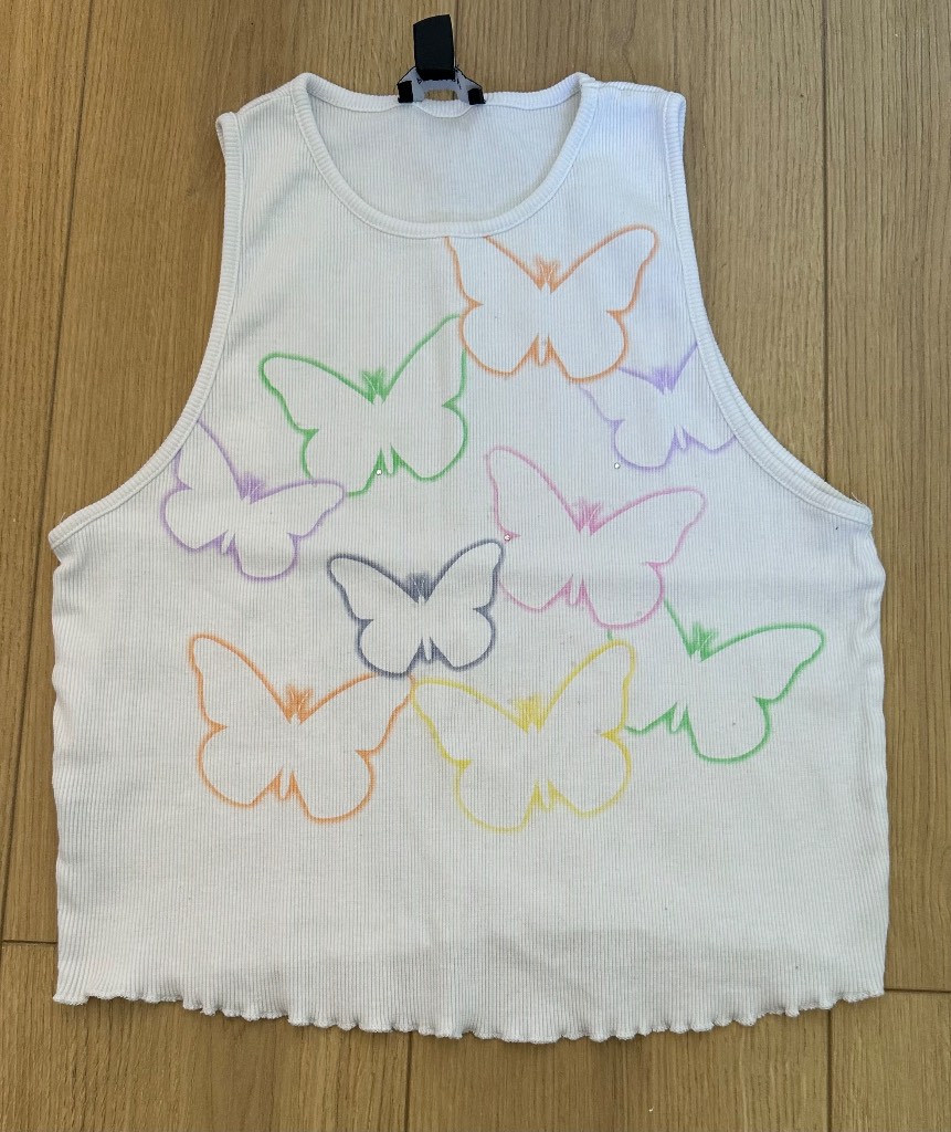 Butterfly print summer top - size M