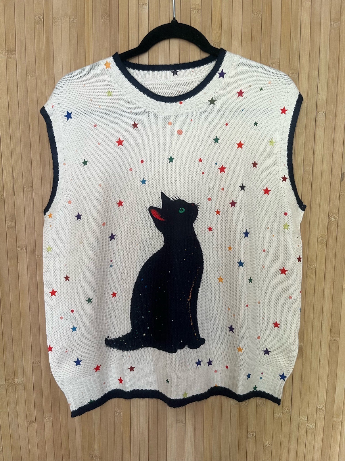 Cat Knit Sleeveless Jumper