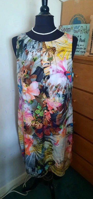 Wallis lined multi colour dress 16
