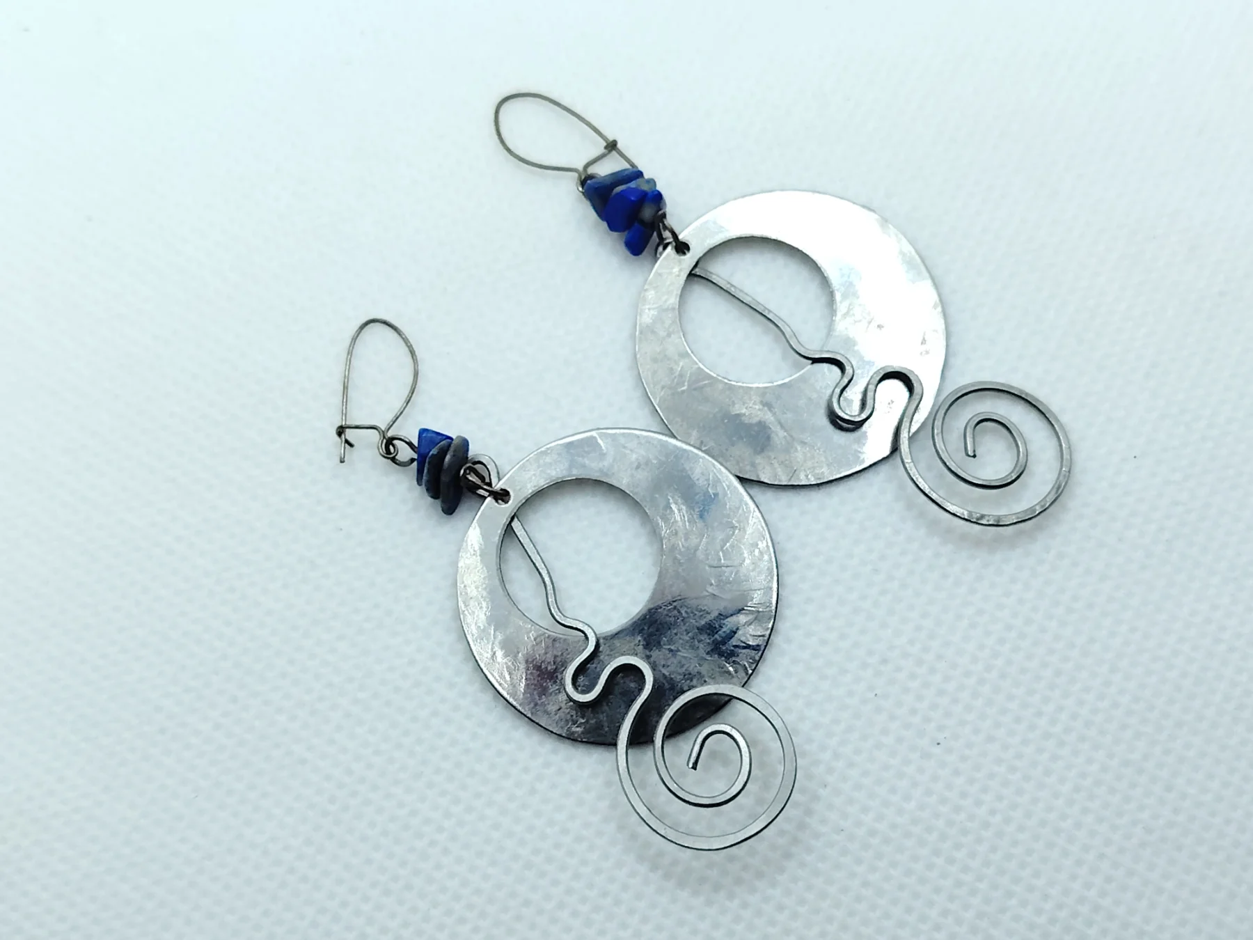 Silver tone modernist style drop dangle earrings boho layering