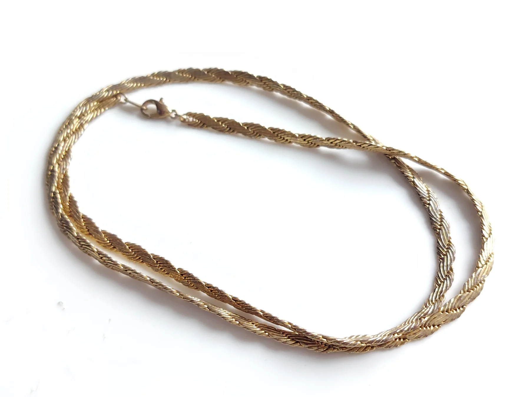 Retro vintage gold tone chain necklace boho layering