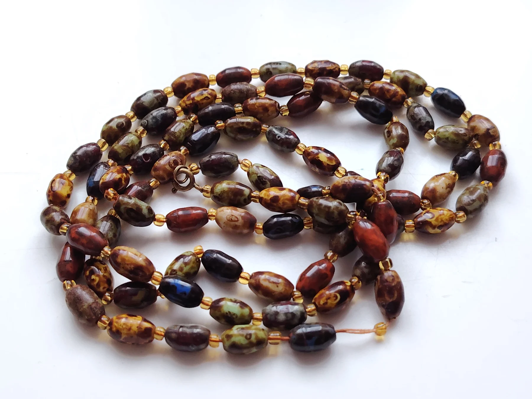1960s Murano glass bead flapper length necklace for restring