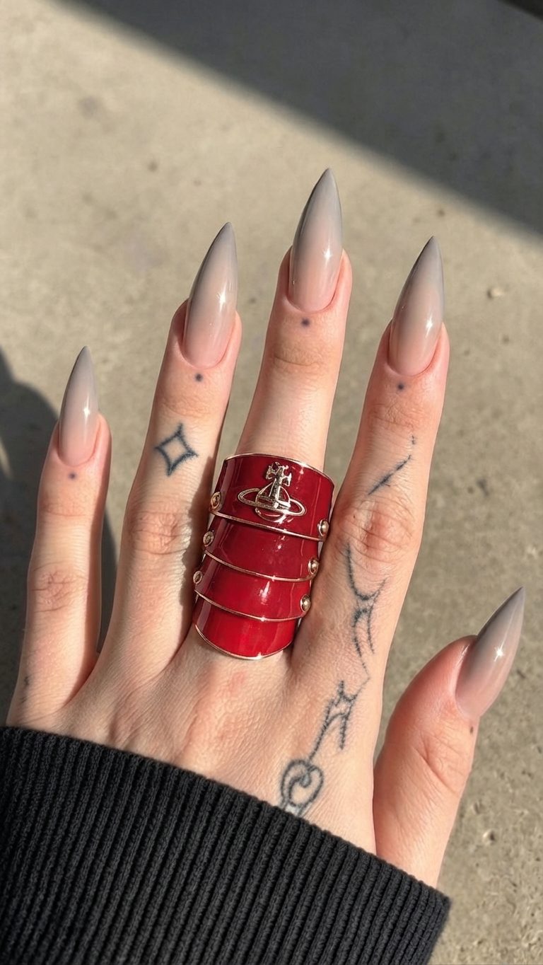 Vivienne Westwood red enamel ring with gold Gorgeous cherry red and gold tone multi-layered armor ri