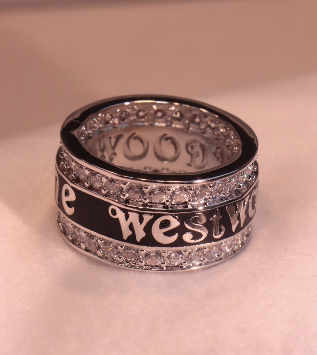 Vivienne Westwood Orb Ring: Y2K Gothic Cyber Statement Band, Size 7