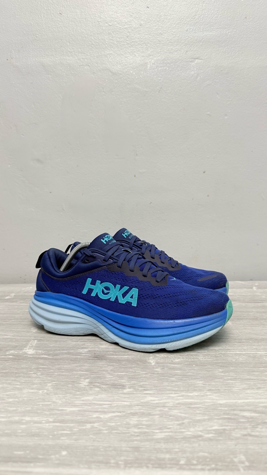 HOKA Bondi 8 Blue Trainers UK 9.5