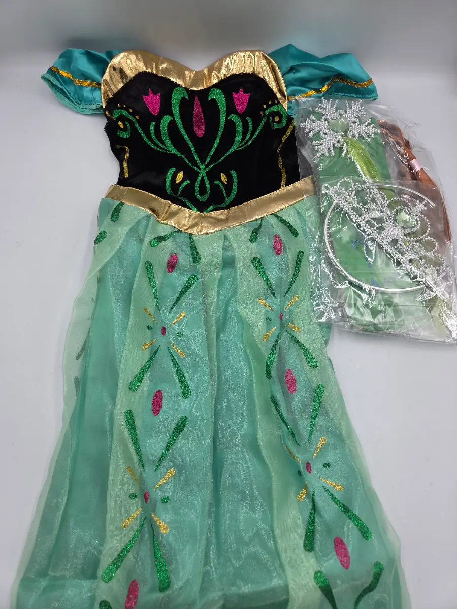 Girl Kid Party Fancy Dress up Frozen Princess Anna Costume Cosplay Birthday Gift