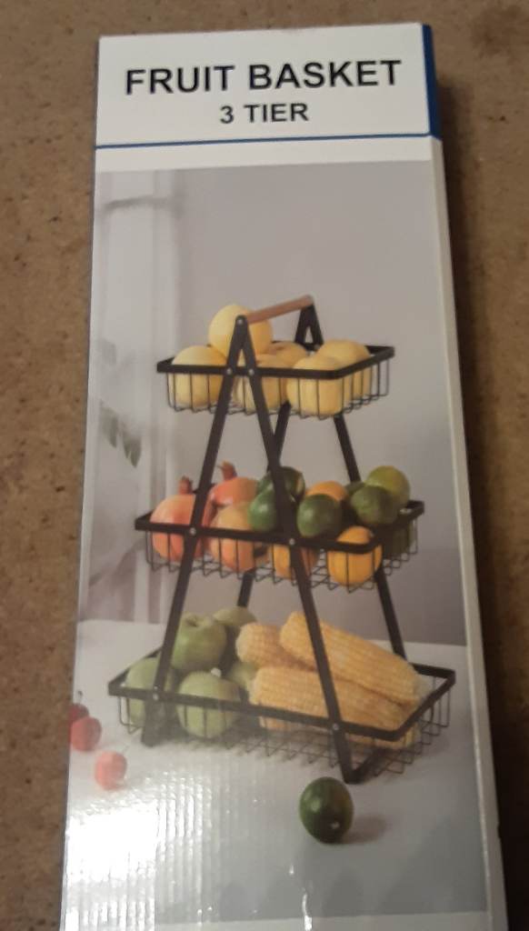 3 tier metal fruit basket