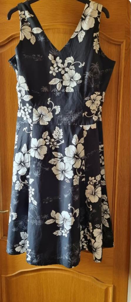 Black and white floral summer dress