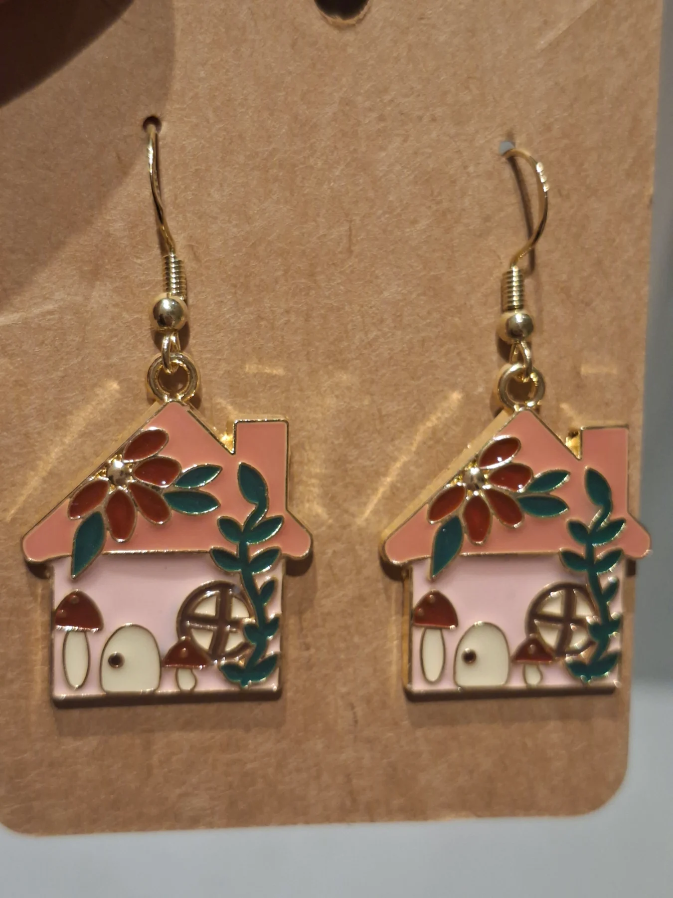 Gorgeous fairyhouse earrings on 925 gold plated hooks