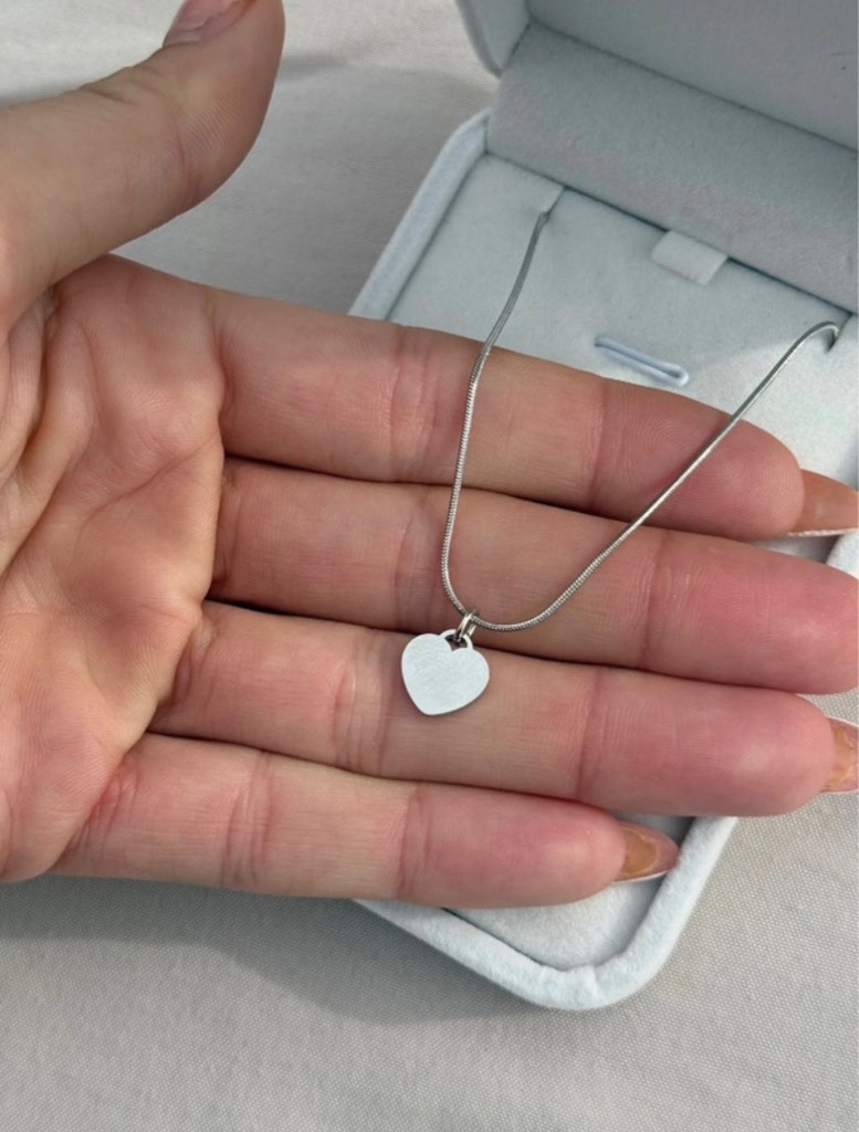 Silver Heart Necklace - Stainless Steel & Tarnish Free - Gift Boxed