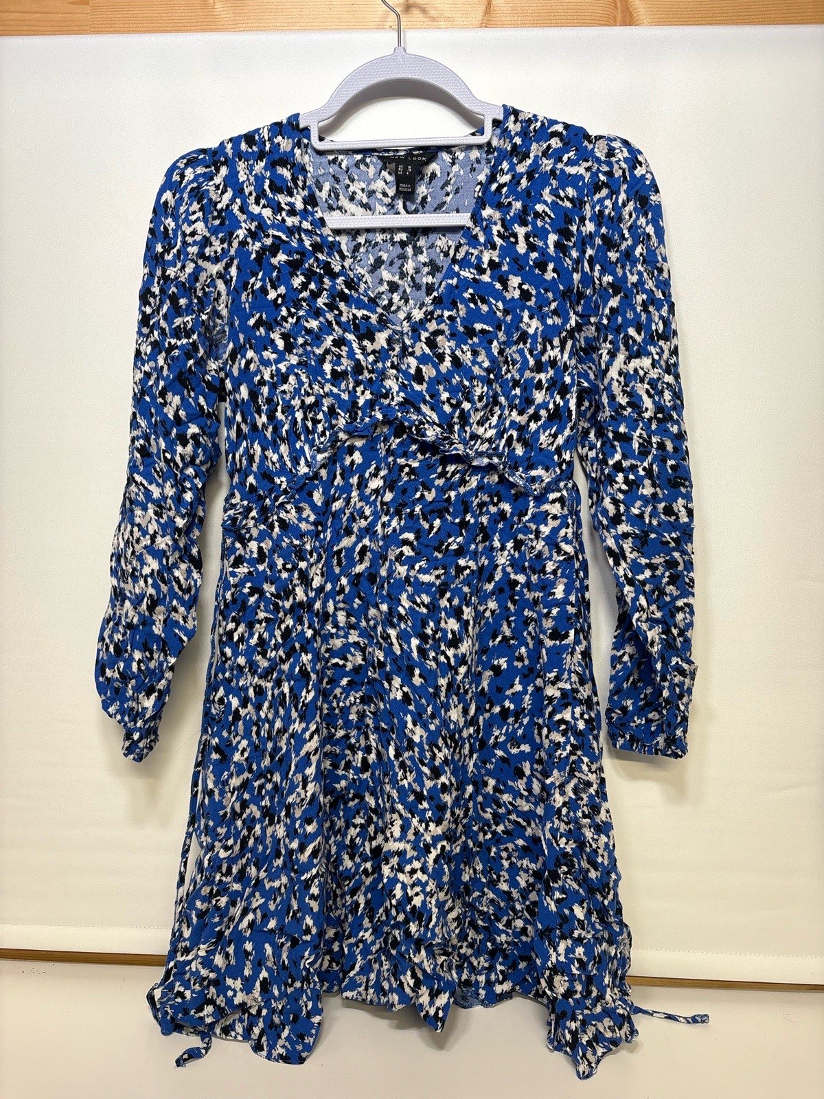 women’s blue floral new look dress- size 10