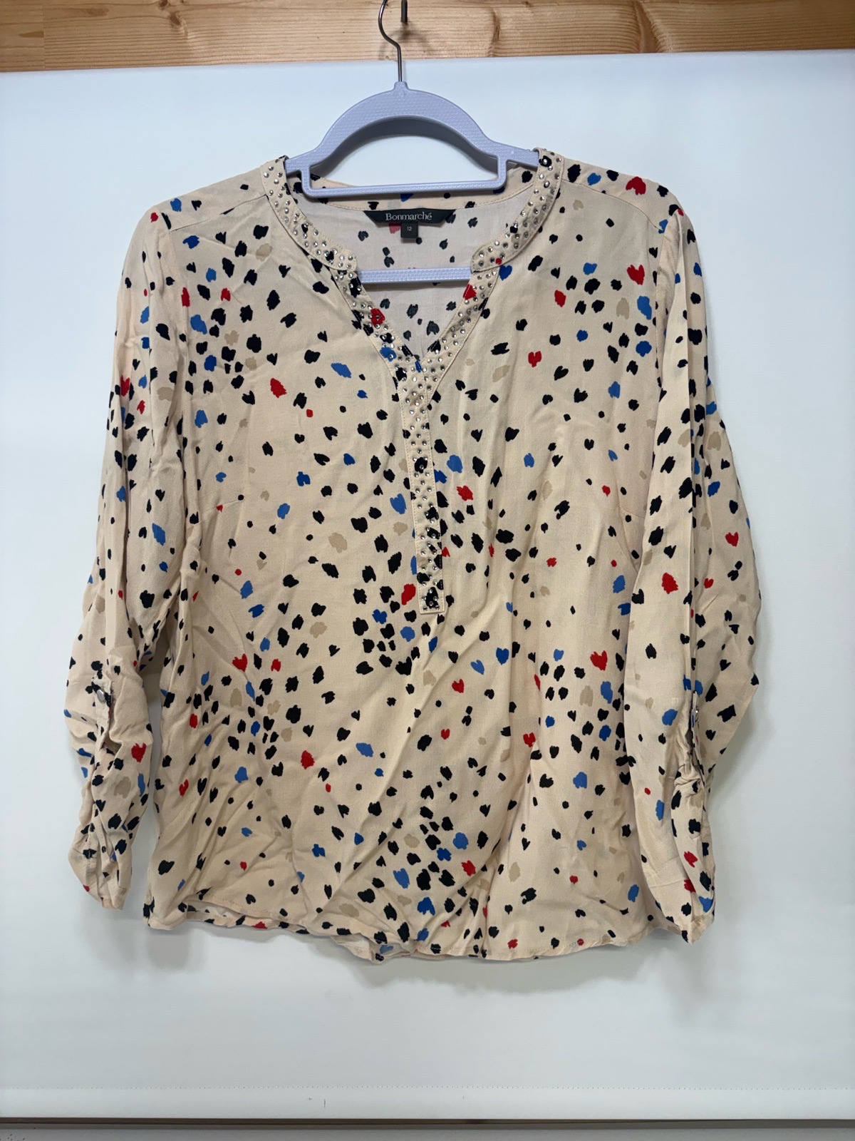 Women’s beige Bonmarche blouse - size 12