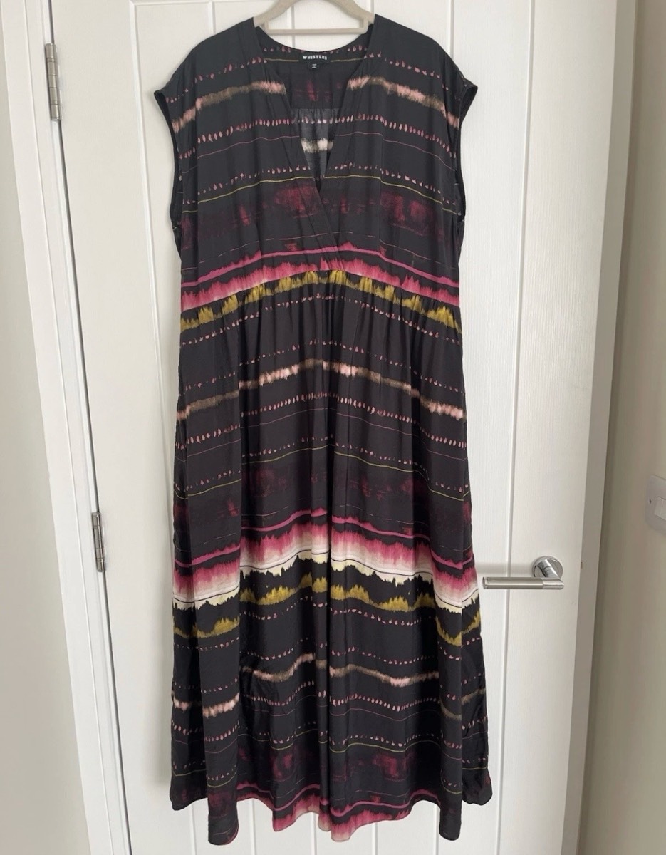 Whistles Women's Multicoloured Cotton Blend  Sleeveless Dress Size 12