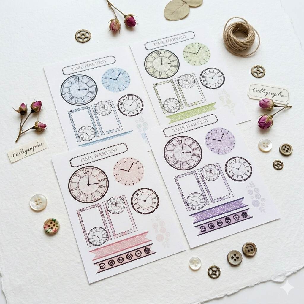 Time harvest Handmade/ Scrapbook Stickers Set