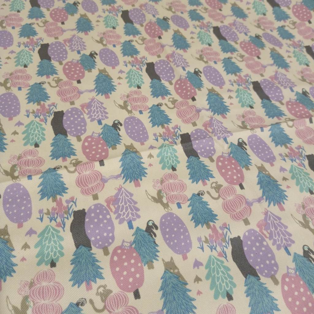 Trees and Animals Pattern Fabric