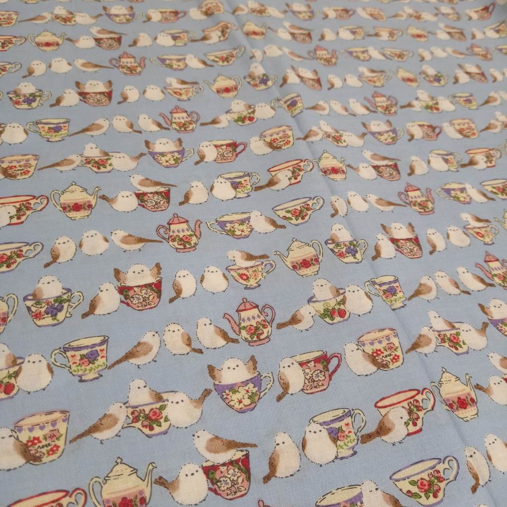 Blue Birds Pattern Fabric