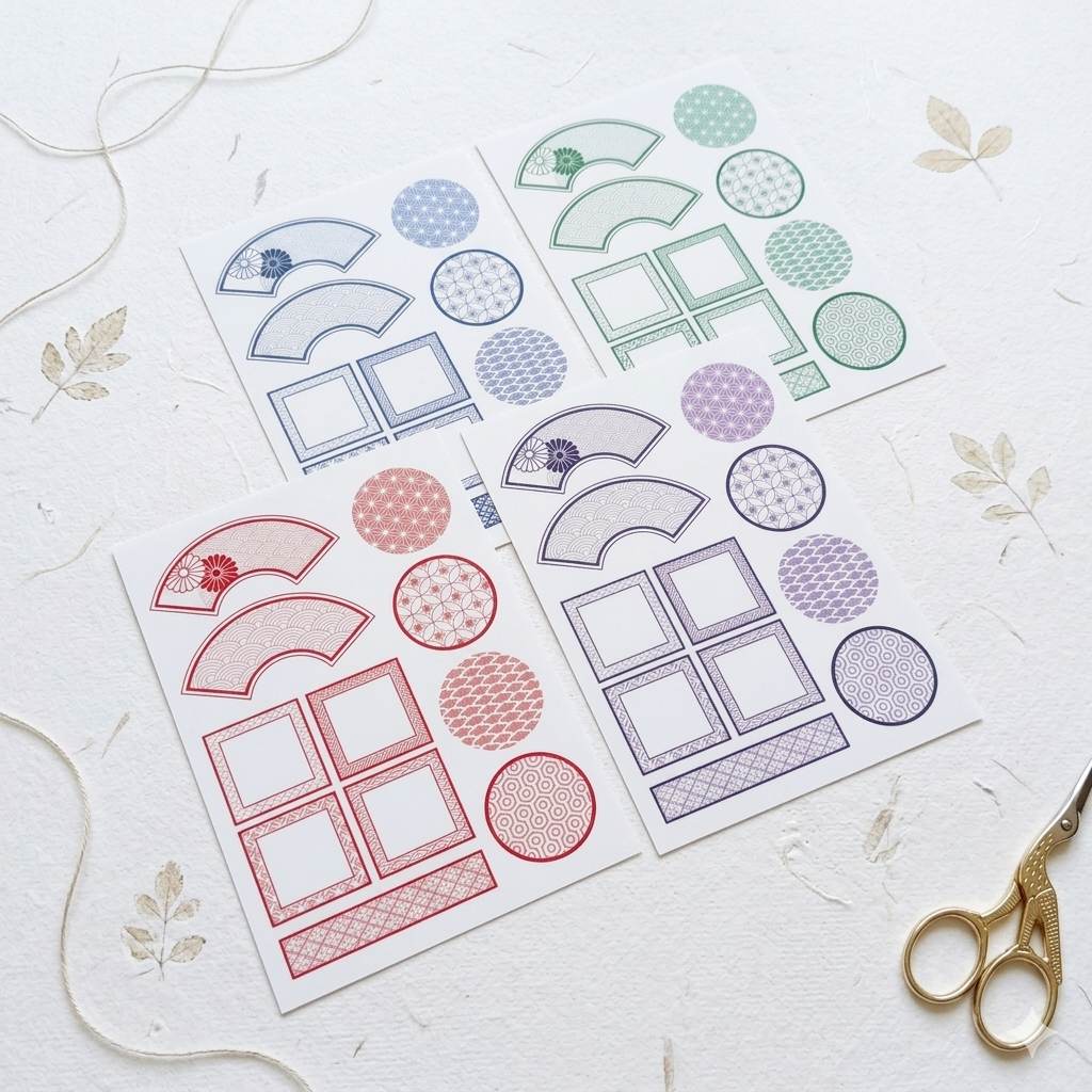 Japan Style Pattern Handmade/Scrapbook Stickers Set