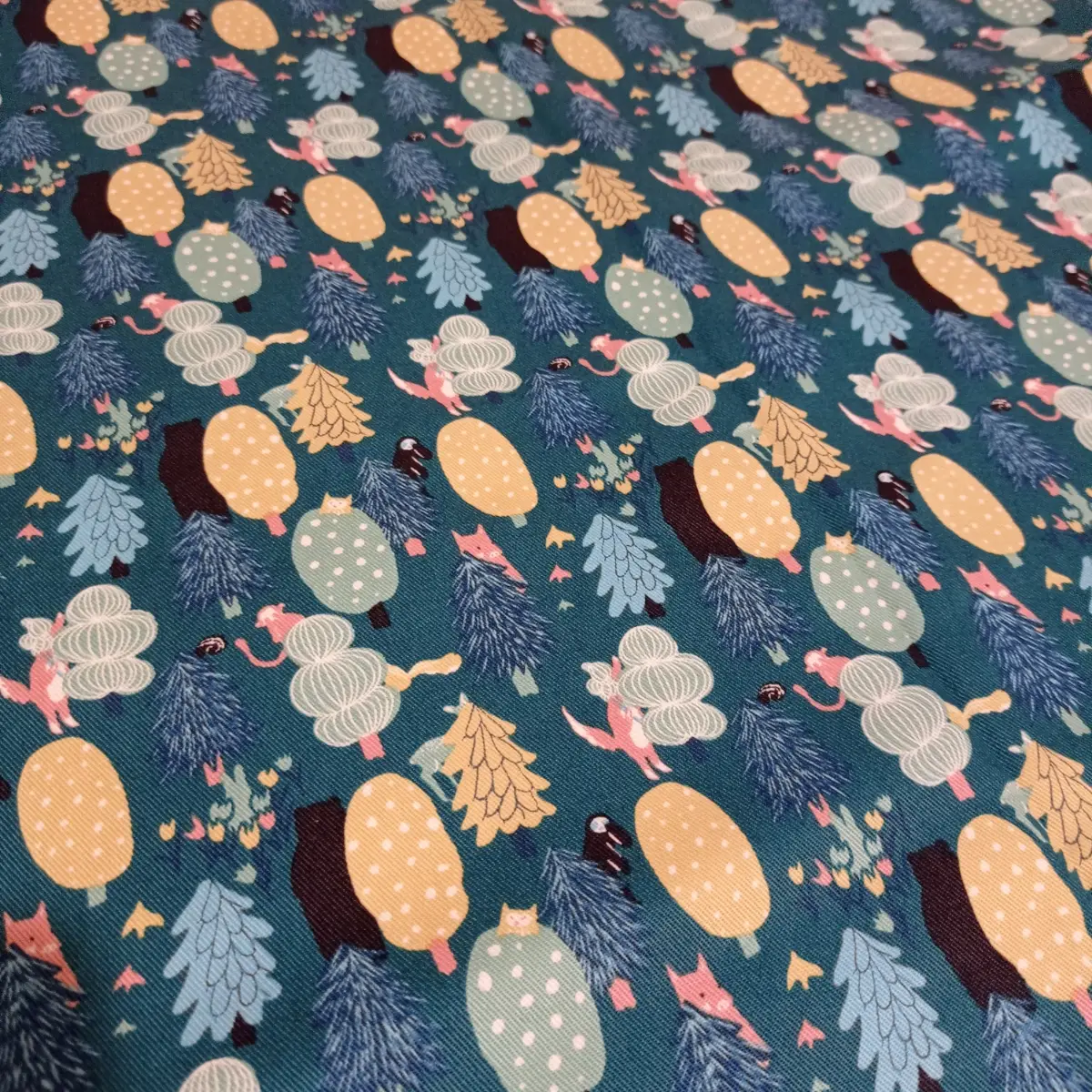 Trees Animals Pattern Fabric