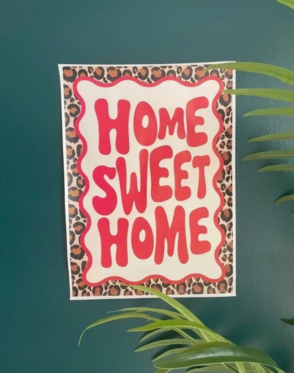 Home Sweet Home Leopard Print Poster