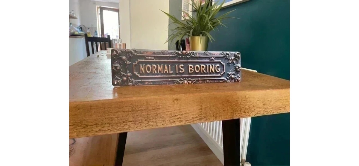 Normal is Boring Metal Wall Art, Quirky