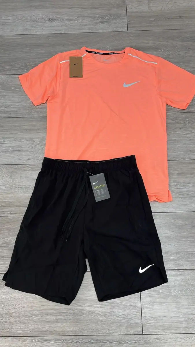 Nike Miller set peach t shirt and black shorts