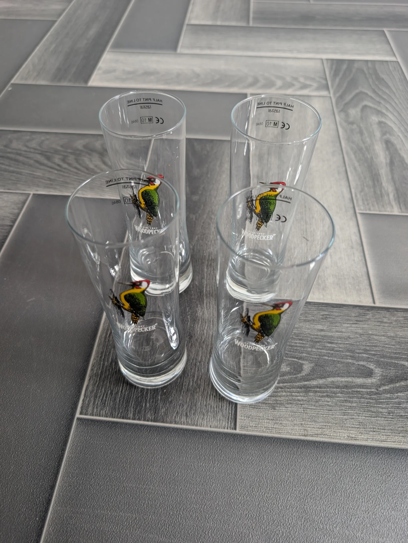 Set of 4 Woodpecker Cider Half Pint Glasses