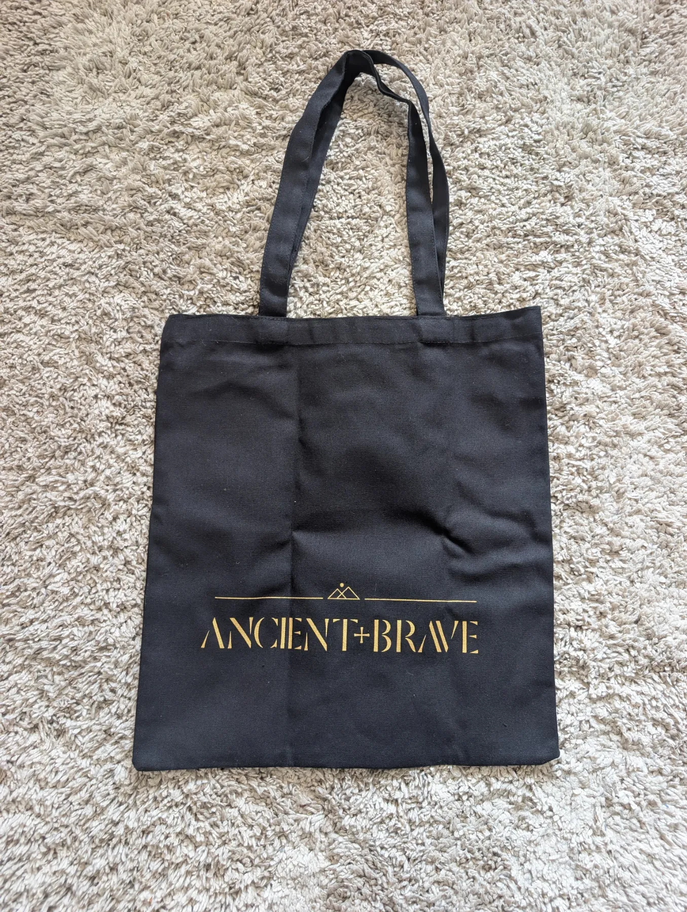 Ancient + Brave Black Cotton Canvas Tote Bag