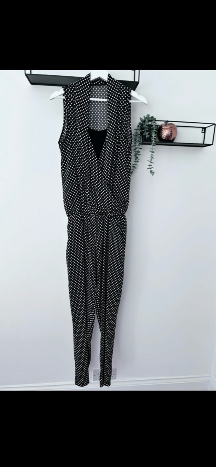 Phase eight Black & white diamond print wrap jumpsuit size M