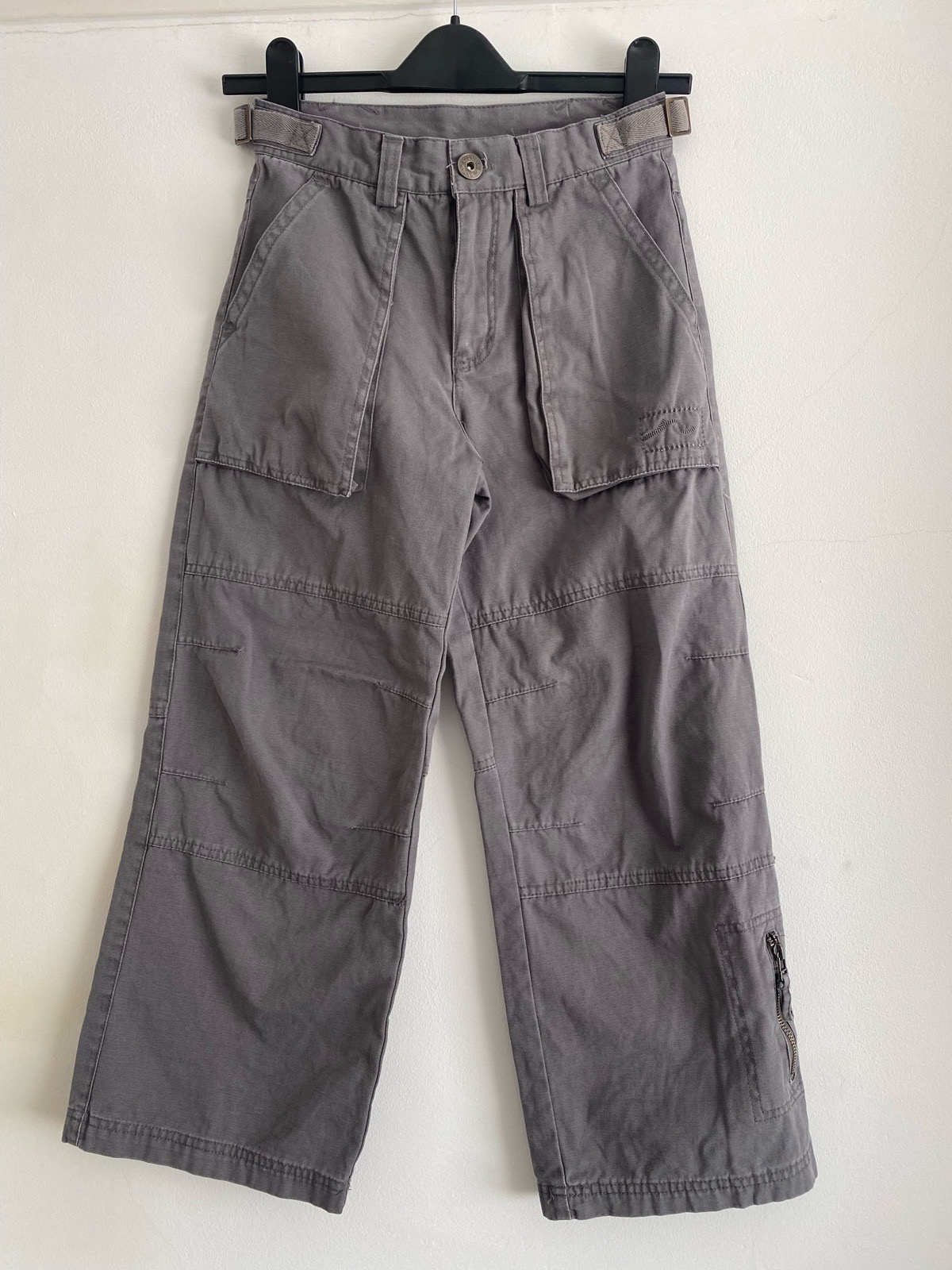 Kangol Grey Wide Leg Utility Cargo Pants Age 9/10