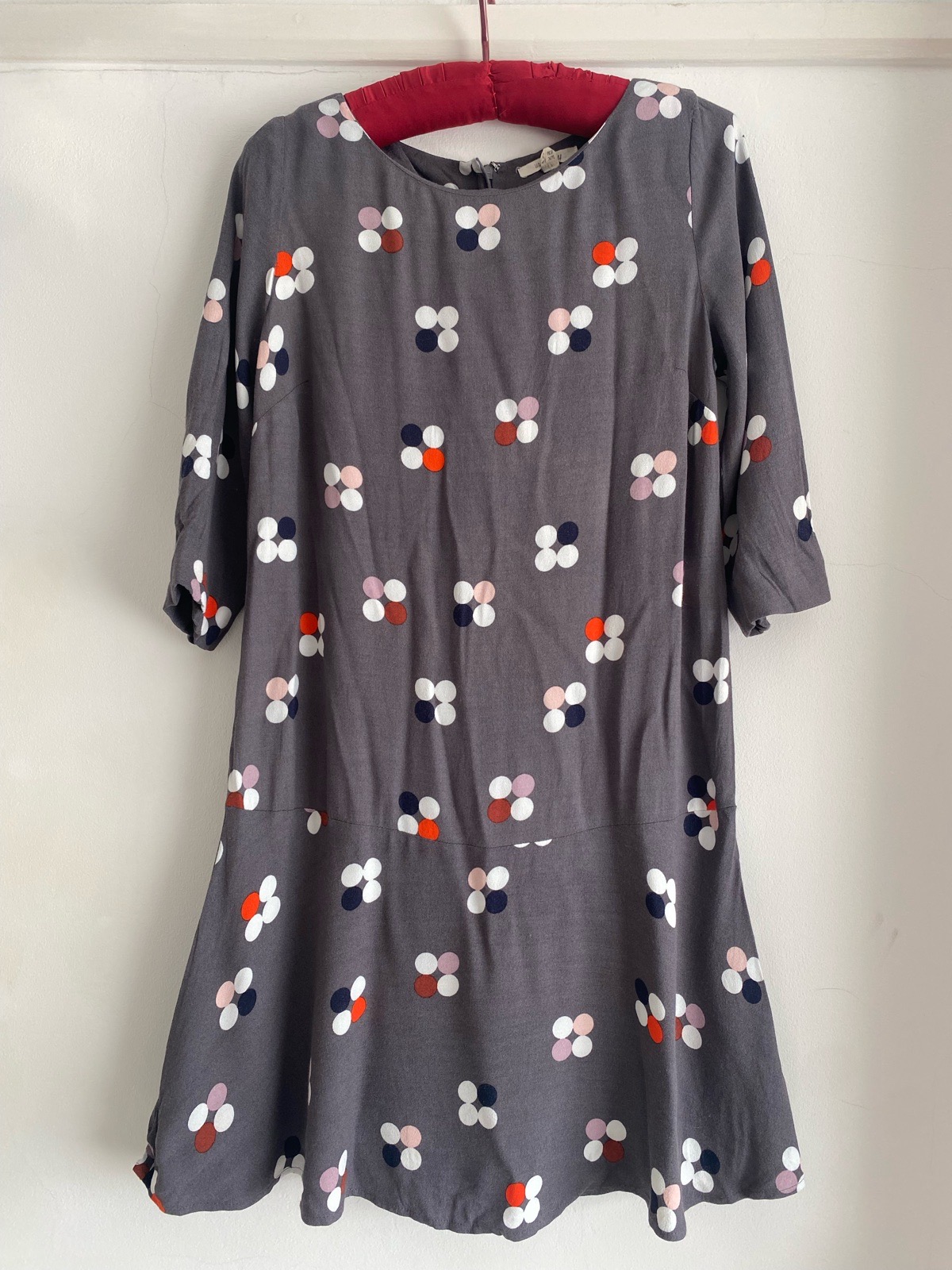Drop waist tunic style White Stuff grey abstract dress size 10