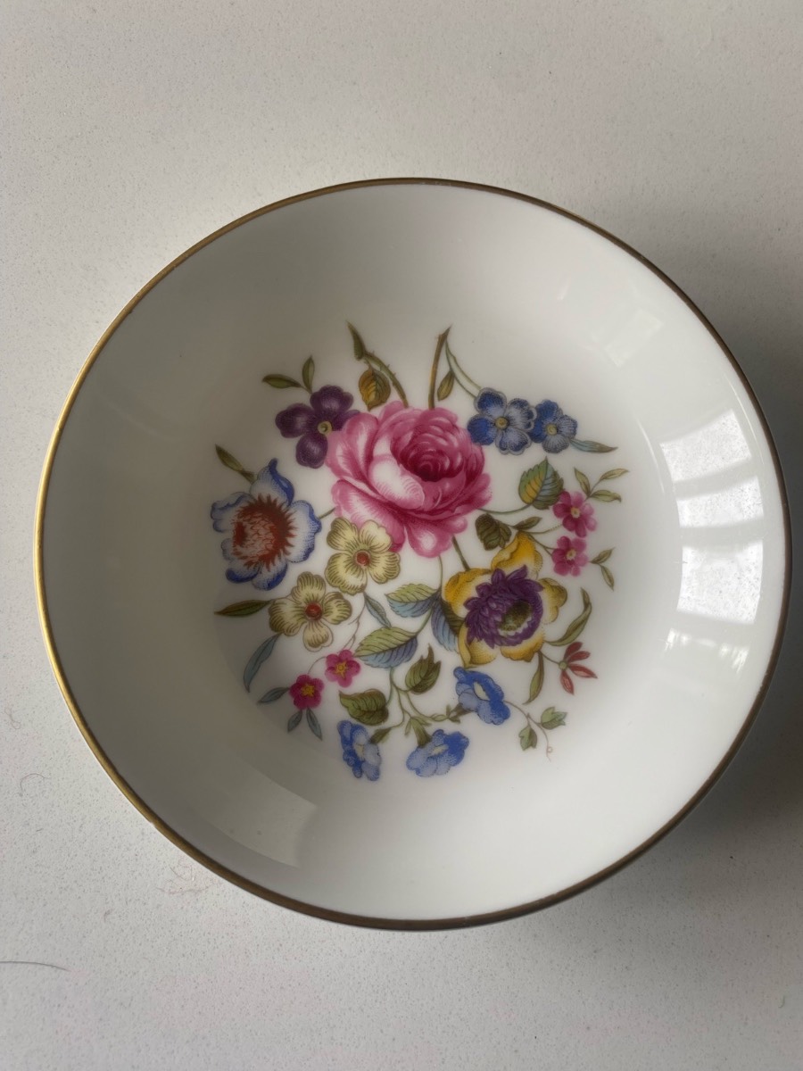 Vintage Royal Worcester Bournemouth floral trinket dish