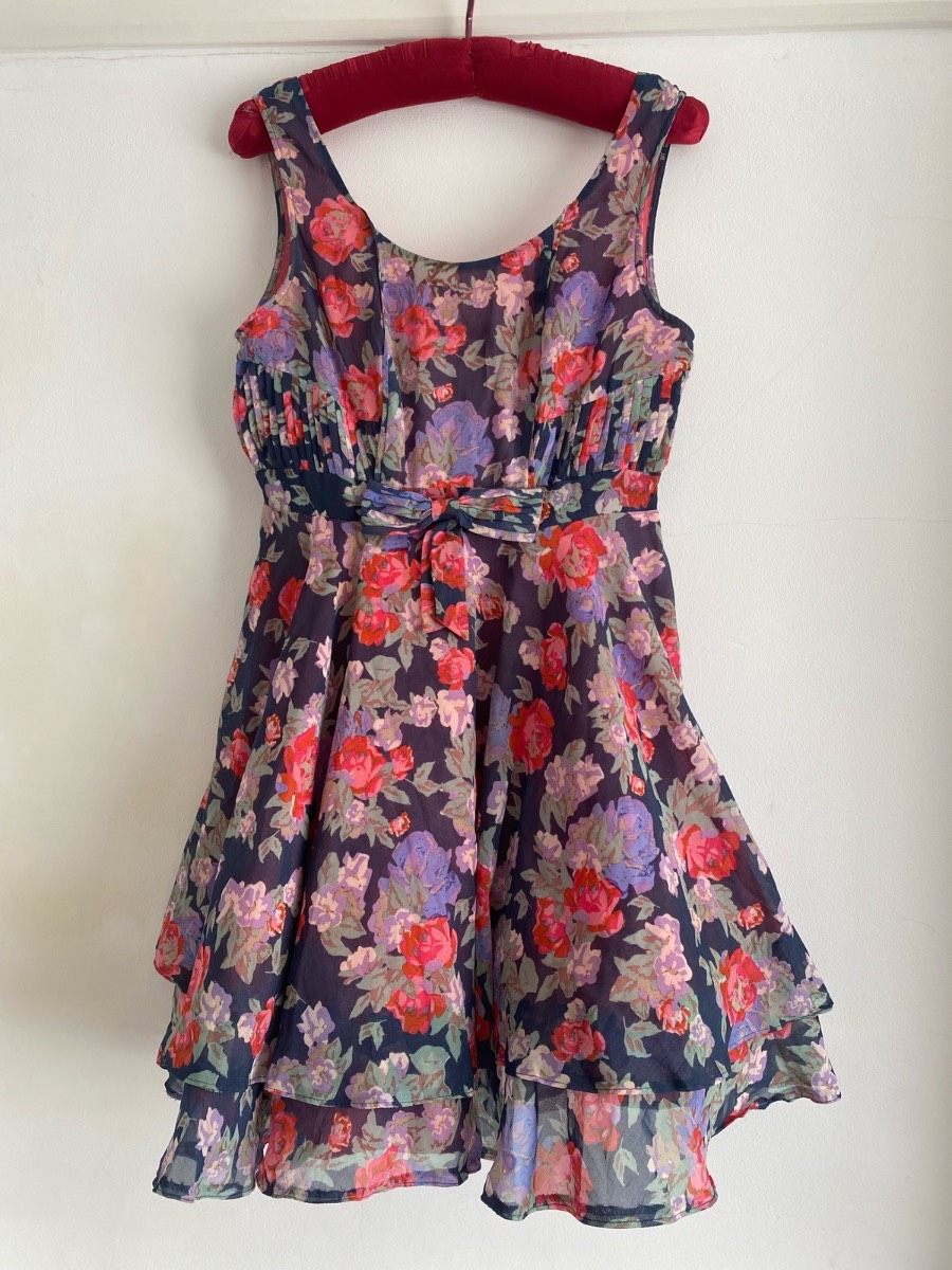 Floral sleeveless New Look dress size 14