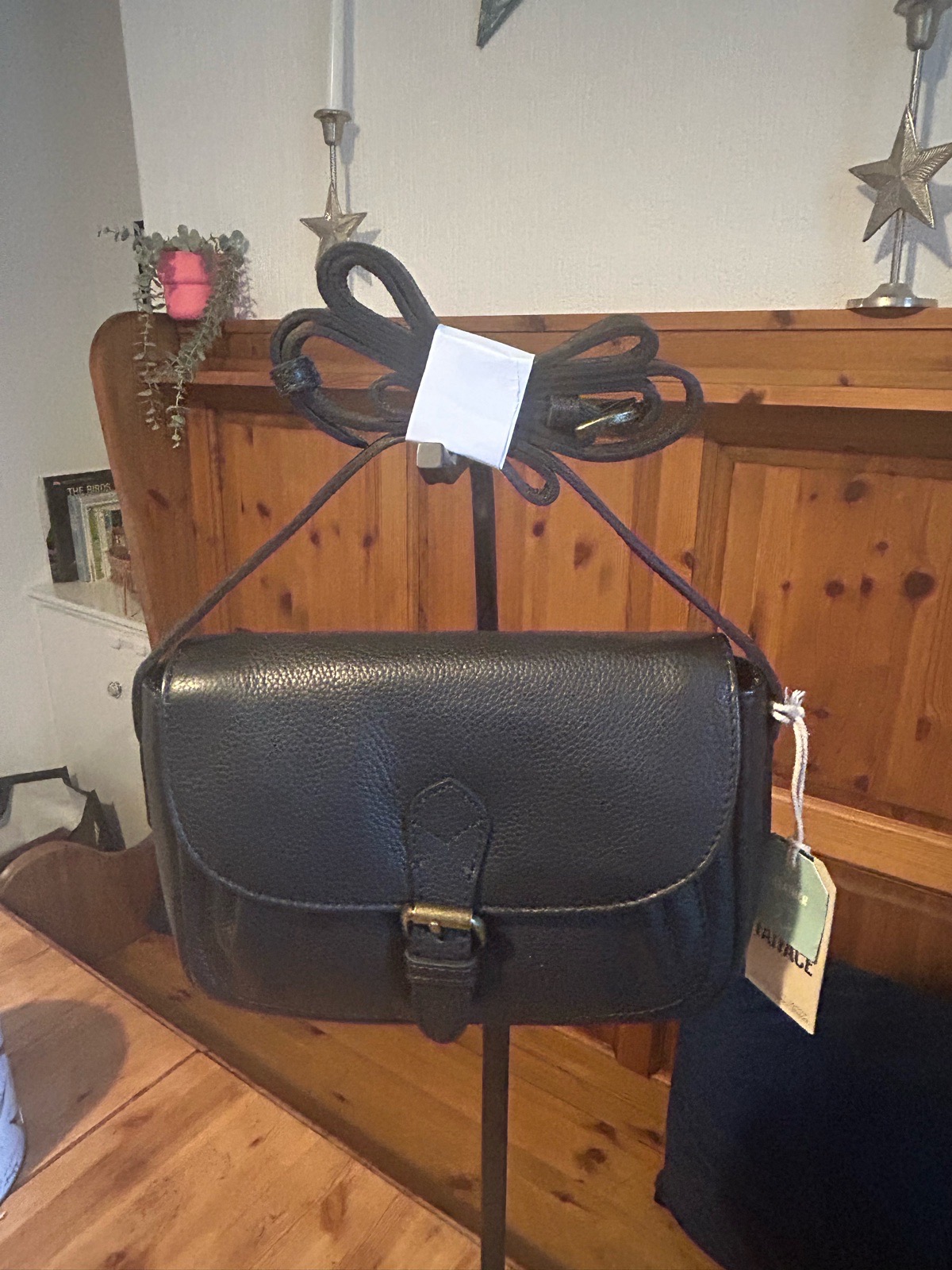 Fat Face Pixie Black Soft Leather Crossbody Bag