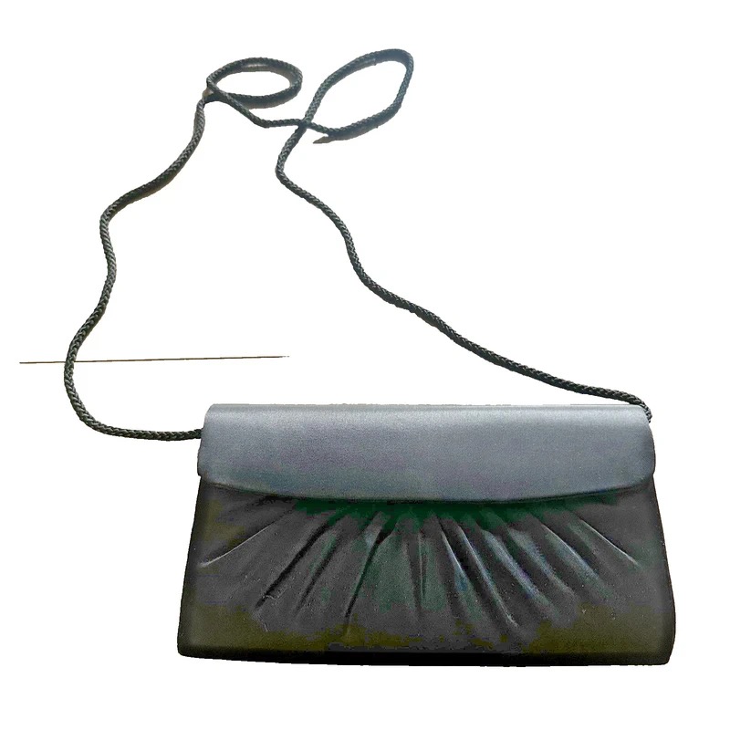 Marks and Spencer Black Satin 2 in 1 Clutch Shoulder Bag Small
