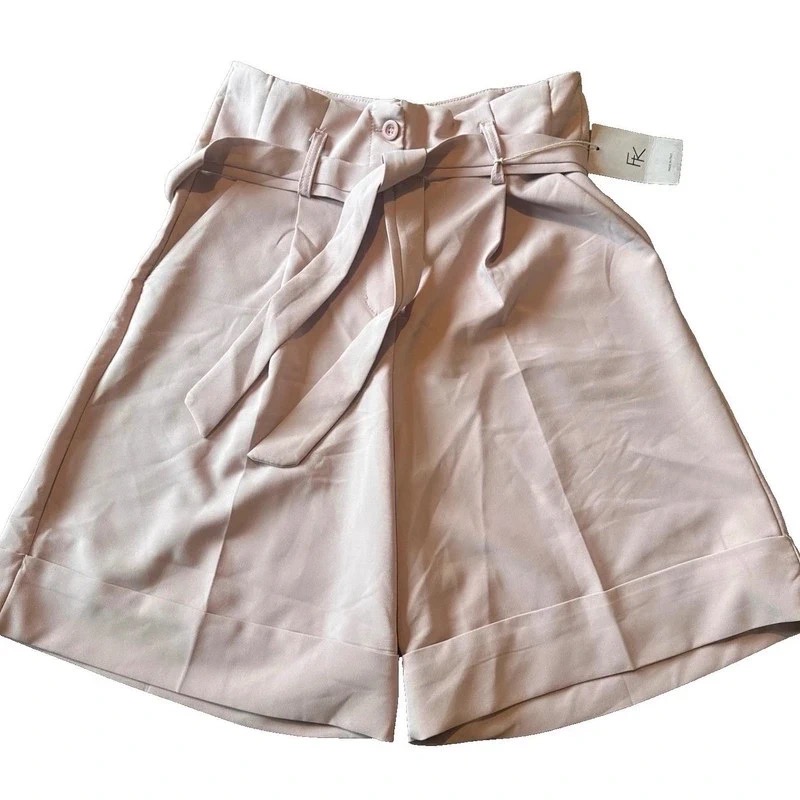 MADE IN ITALY Blush Pink Shorts with Tie Belt  BNWT Size L