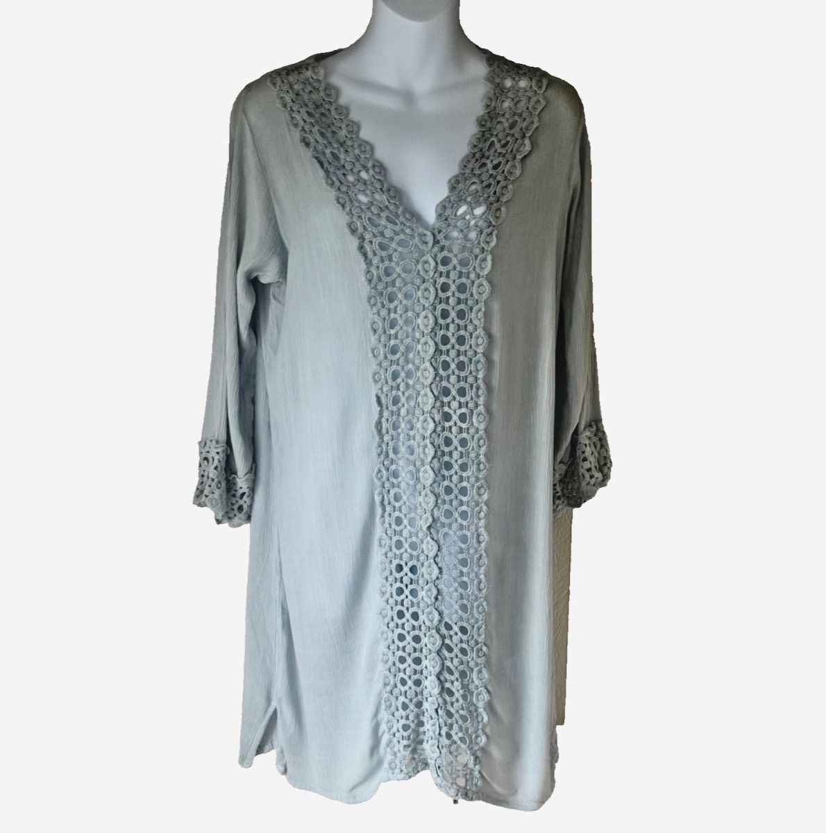 Kiwi Punch Beach Cover Up Dress Size Medium Blue Grey