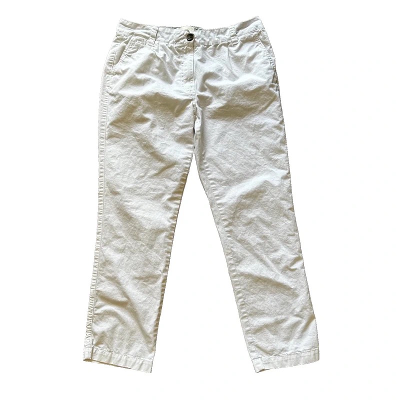 Papaya Weekend White Cotton Straight Leg Chino Trousers Size 12