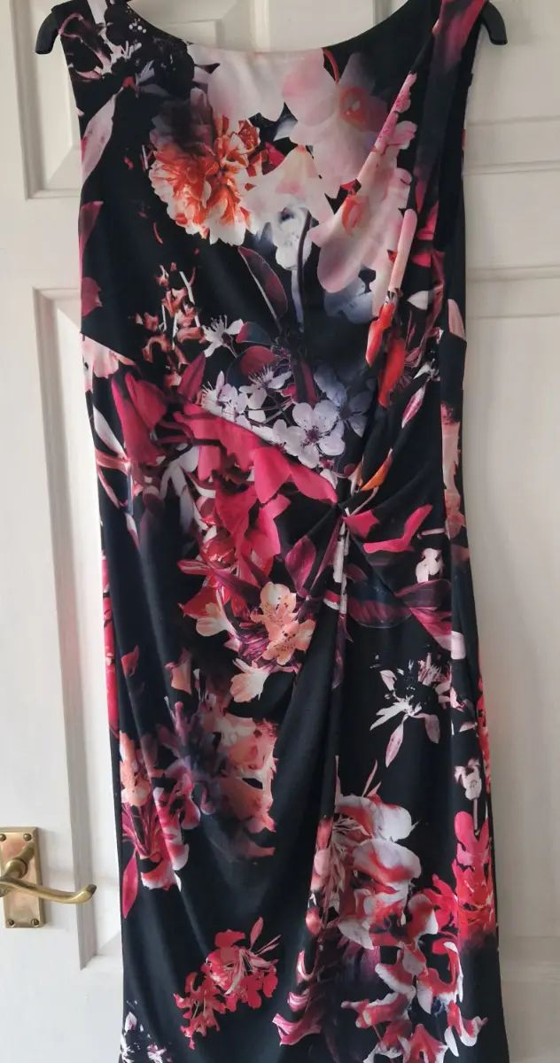 Black multi midi coast dress