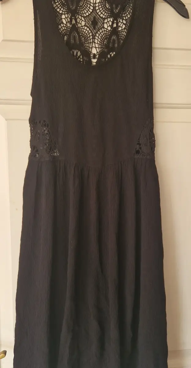 Black zara crochet summer dress size medium