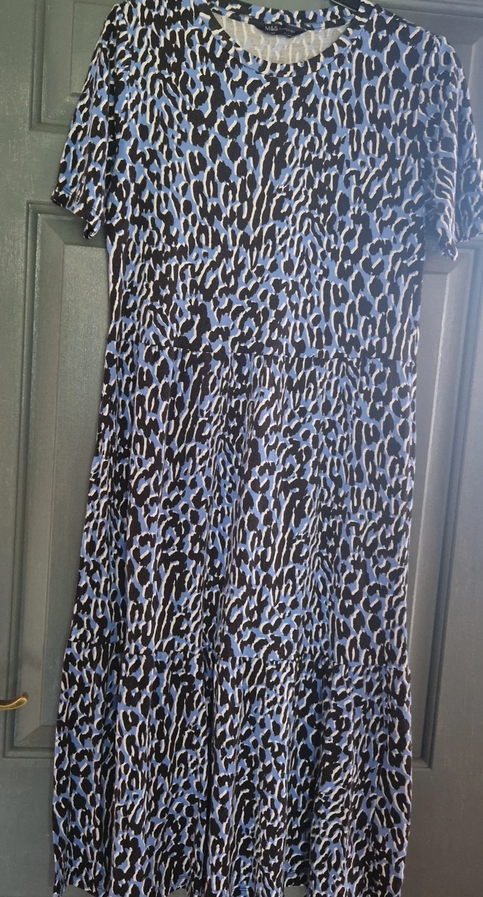 Blue animal print dress m&s short dress