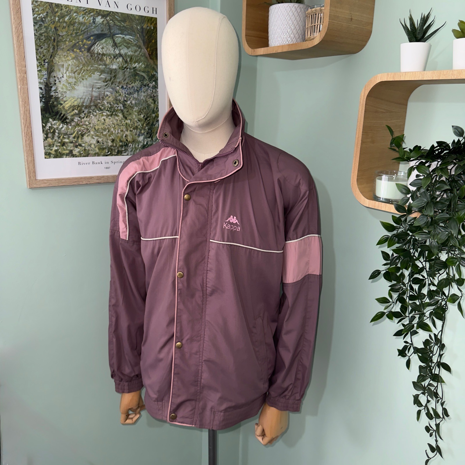 Vintage Kappa Track Jacket Size L Mauve Dusty Pink MCT Tag 80s 90s