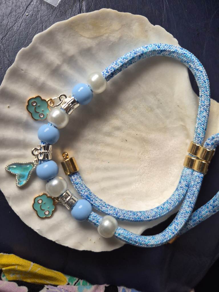Cat bling collar with enamel charms adjustable