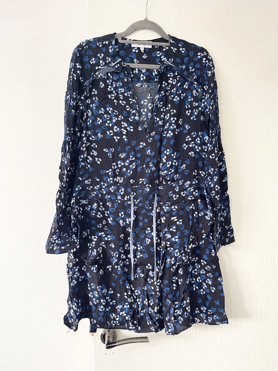 Reiss Navy Floral Dress XS New