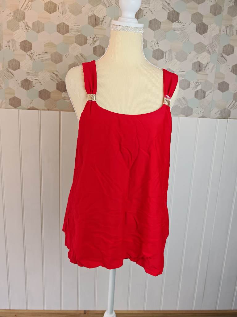 Rxrxcoco Ruffle High Waisted Tankini Swimsuits Ladies Sets 2 Piece Tummy Control Red | Size L