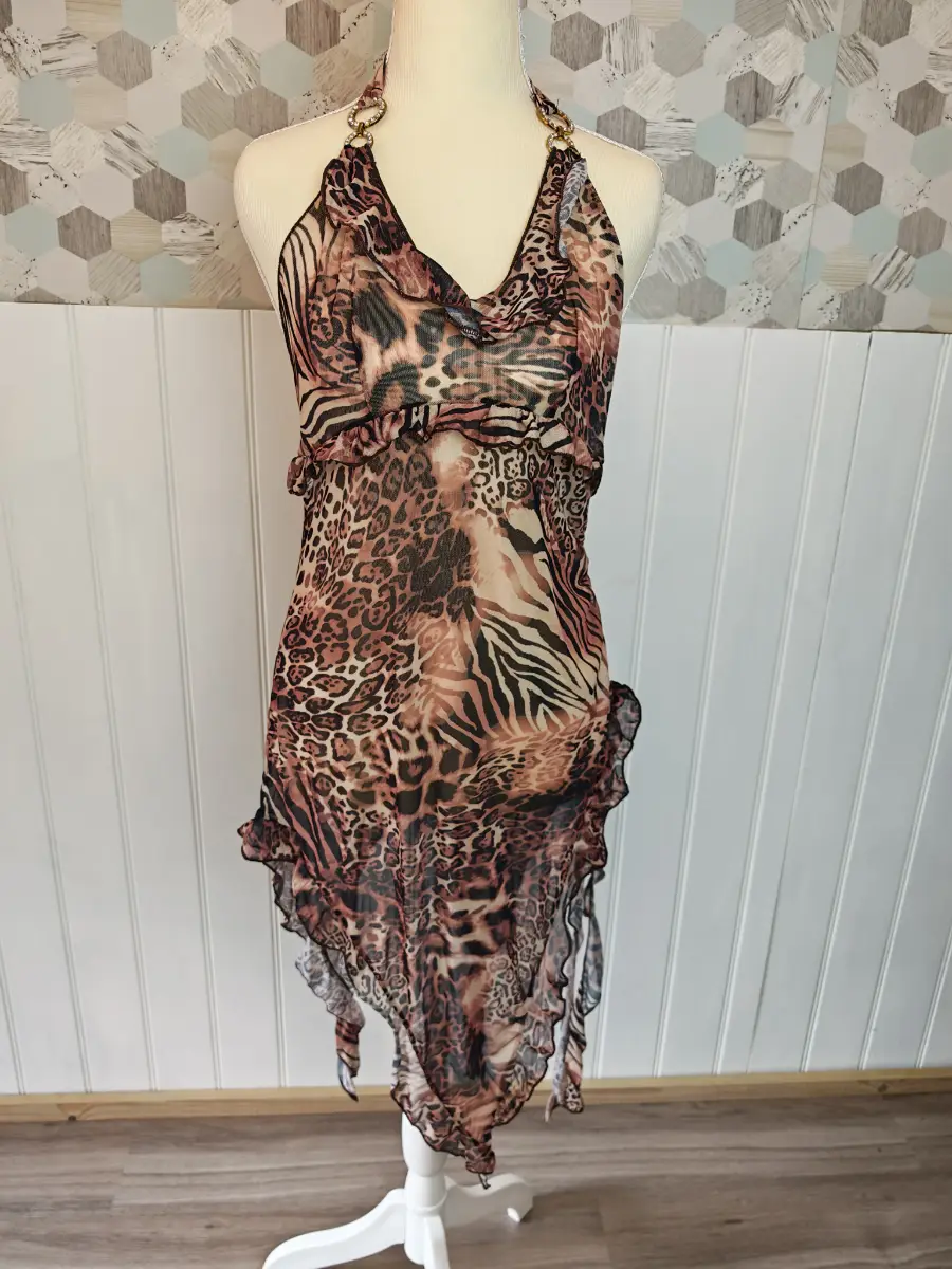 Zestiva Women's Animal Leopard Zebra Summer Casual Beach Holiday,Night Party Cover Up| Size M