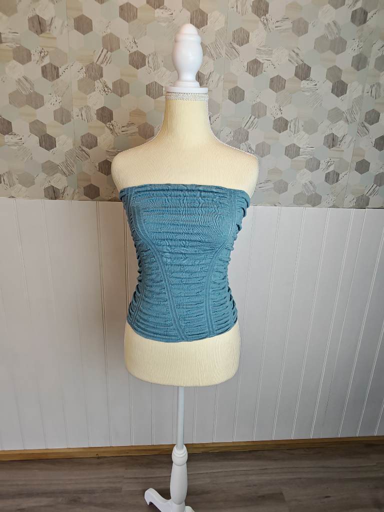 Bnwt BDG Urban Outfitters Ruched Bandeau - Top - blue | Size L