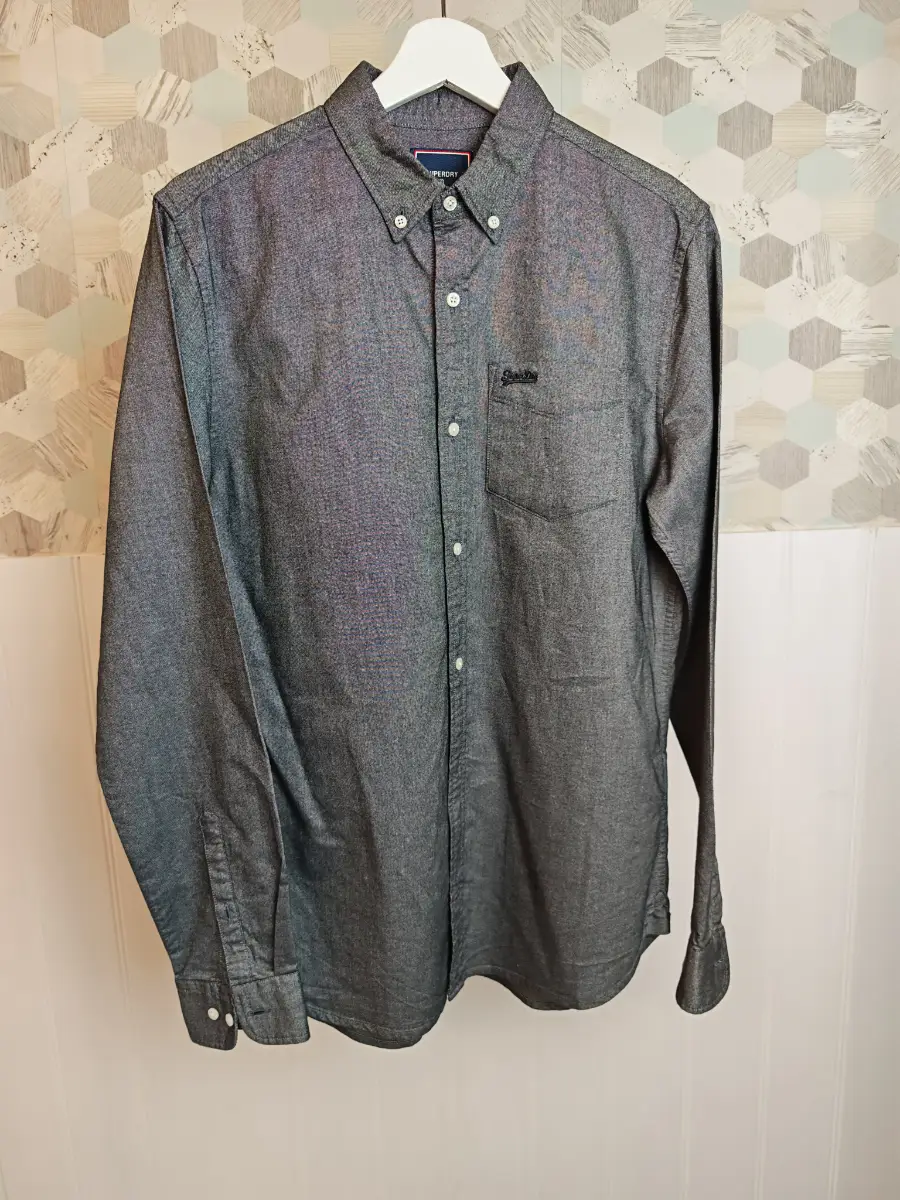 SuperDry Organic Cotton Vintage Oxford Shirt grey | Size S